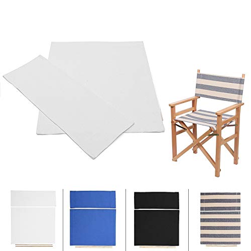 SUNJULY Casual Home Canvas, 2 Set aus Stoff für Regiestuhl und Stuhl Modernes Design Elastisch Strapazierfähig aus Polyethylen Durable Austauschbar Hocker Protector (Weiß) von SUNJULY