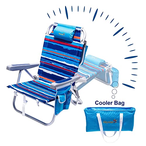 SUNNYFEEL Alu Strandstuhl, tragbar Liegestuhl, klappbar Campingstuhl, Rückenlehne bis zu 180° verstellbar… von SUNNYFEEL