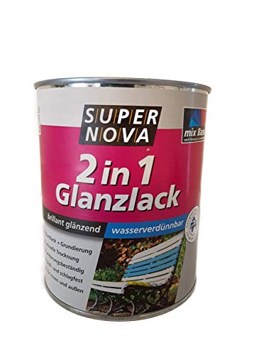 SUPER NOVA 20005059008017 Glanzlack 2in1, Schokoladenbraun, 750 ml von SUPER NOVA