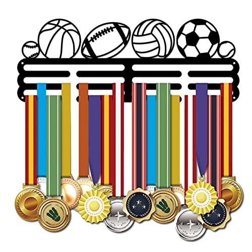 SUPERDANT Bälle Sport Medaillen Aufhänger Baseball Medaillenhalter Fußball Eisen Medaillen Präsentationsständer Basketball Wandmontierter Aufbewahrungshaken Für Mehrere Medaillen Für 60+ Medaillen von SUPERDANT