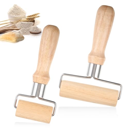 Nudelholz, 2 Stücke Teigroller, Kleine Und Mittlere Teigrolle, Rolling Pin Holz Geeignet Backrolle Backzubehör zum Ausrollen von Teig mit Der Hand, Pizza, Desserts Und Knödelhäuten von SUWIWKKOA