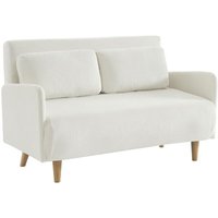 sweeek - 2-Sitzer-Sofa mit Cordbezug und Holzfüßen, Cord, Weiß - Weiß von SWEEEK