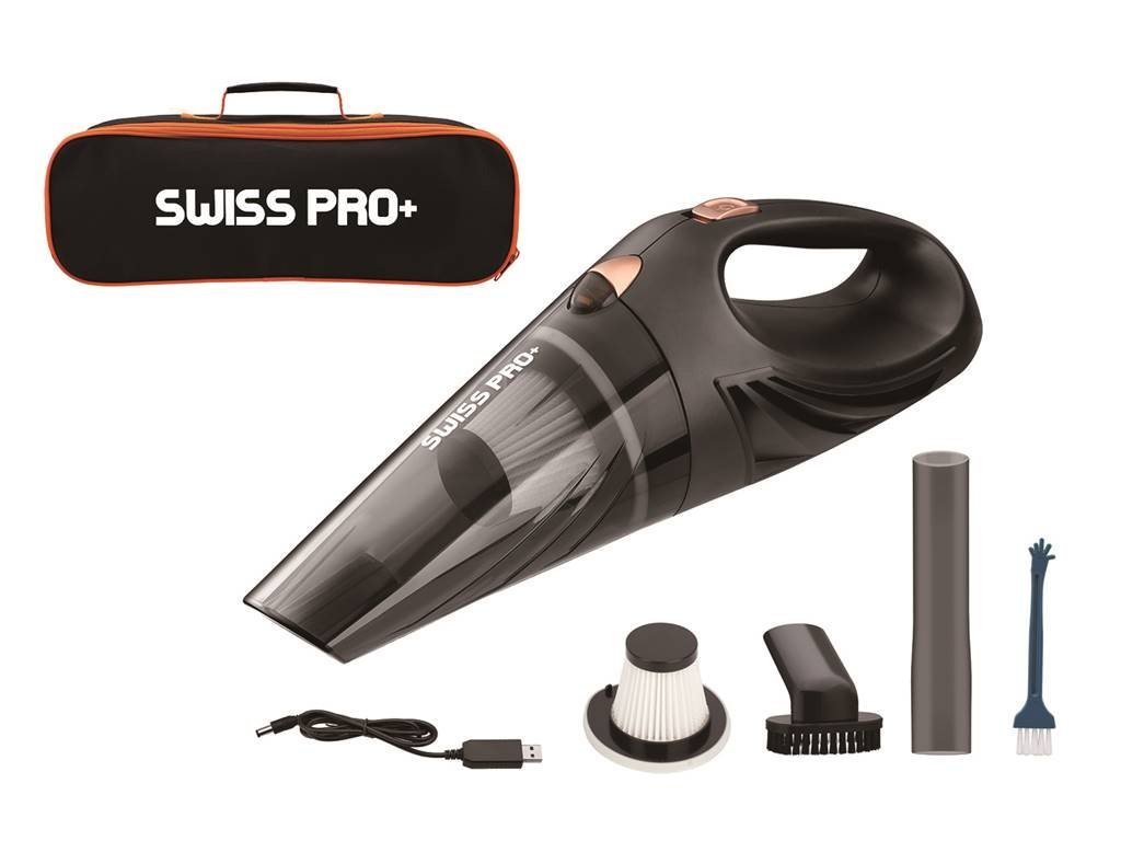 SWISS PRO+ Handstaubsauger Leistungsstarker Autostaubsauger mit hocheffizienter Absaugung, 55,00 W, Beutellos von SWISS PRO+