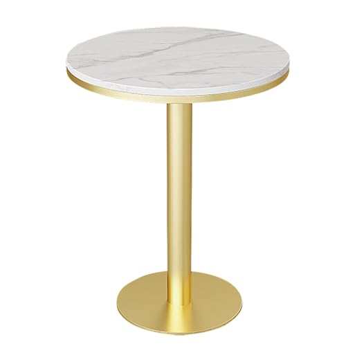 Küchen-Bartisch, Bistro-Pub-Tische, Esstisch, hoher Tisch Stehtisch Esstisch Stabil runder Cocktailtisch, hoher Couchtisch mit weißer Marmorplatte und goldenen Metallbeinen (Size : Height 105cm) von SXBHDM