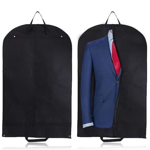 Kleidersack, 2 Stück Kleidersack Anzug, Anzug Schutzhülle Faltbar für Familie Kleiderschrank reisen Geschäft Auf Geschäftsreise Hotel 120 x 60 cm Schwarz von SXCCNW