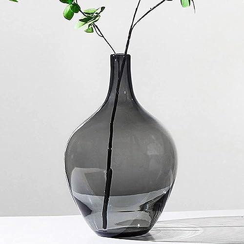 SXLSZ Handmade Glasvasen,Gärballon Glasvase Für Pampasgras,Transparente Ballon Vase Für Moderne Wohnkultur,Bodenvase Indoor Dekoration (Nur Vase),Grau,groß von SXLSZ