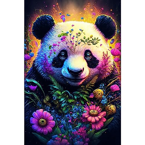 5D Diamond Art Painting Kit, Diamant Painting Bilder Set, Diamant Malerei Strass Stickerei Malerei Painting Set für Erwachsene, Kinder, Haus, Wand Dekoratione (Panda) von SYBDXJ