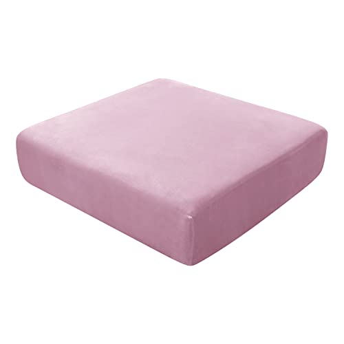 SYLC Sofa-Sitzkissenüberzüge, Sofakissen-Schonbezüge, Stretch-Samt, Couchkissenüberzüge, Ersatz für Einzelkissen, mit Gummibändern, Rosa, Großer 3-Sitzer von SYLC