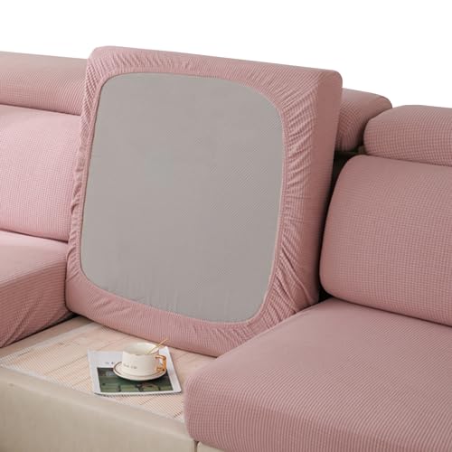 SYLC Sofa Sitzkissenbezug Stretch Sitzkissenschutz Elastischer Kissenbezüge, Husse Überzug Bezug Für Sofa Sitzkissen, rutschfest Stoff Tartan (Rosa,2-Sitzer Groß) von SYLC