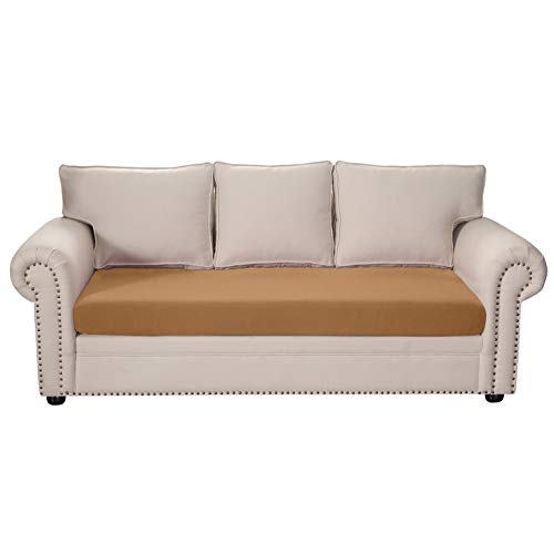 Sofa Sitzkissenbezug Stretch, Sofa Sitzbezug rutschfest, Elastischer Kissenbezüge, Husse Überzug Bezug Für Sofa Sitzkissen (Kamel,3-Sitzer) von SYLC