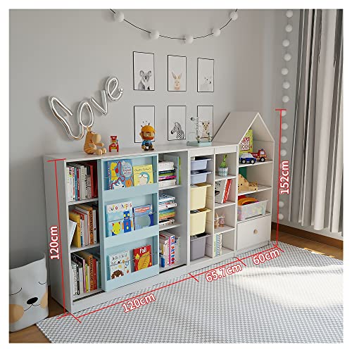 SYLUOQP Bücherregal für Kinder, TV-Schrank aus massivem Holz, Kinderzimmerregal von SYLUOQP