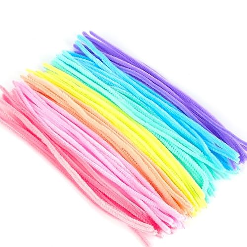 SYSUII Pfeifenreiniger 200 Stück Chenilledraht Pfeifenputzer Pfeifenreiniger Bunt zum Basteln, Biegeplüsch Basteldraht für DIY Basteln und Dekorationen für Kinder Erwachsene 30 cm X 6 mm -7 Farbe von SYSUII