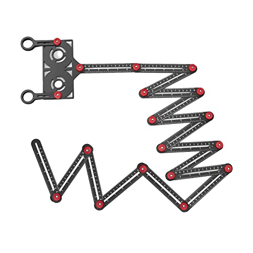 16-seitiges Multi-Winkel-Messlineal mit Öffnungssucher, 16-facher Winkelsucher, Keramikfliesen-Lochstanzer, Winkelmesslineal aus Aluminiumlegierung für Handwerker und Heimwerker von SYWAN