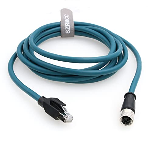 SZRMCC M12 X-Code 8Pin Buchse auf RJ45 Ethernet Kabel Cat6A Hochflexibel Wasserdichtes Netzwerkkabel für Industriekamera Automatisierungssensor (5m) von SZRMCC