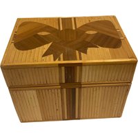 Hübsche Dekorative Bambus-Trinket-Box Mit Eingelegtem Band-Design von SabrinklesFinds