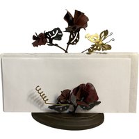 Patina Rose Metall Rustikaler Dekorativer Briefhalter von SabrinklesFinds