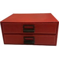 Retro Große Rote Vinyl 2 Schubladen Organizer Box von SabrinklesFinds