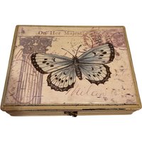 Shabby Chic Schmetterling Themed Dekorative Trinket Box von SabrinklesFinds