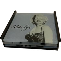 Vintage Marilyn Monroe Glas Untersetzer 3Er Set Mit Custom Caddy von SabrinklesFinds