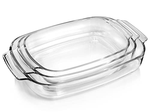 SÄNGER | Auflaufform Set aus Glas, 3-teiliges Ofenform Set in verschiedenen Größen, 1,5 L, 2,5 L und 3,5 L, Dinner, hitzebeständig von Sänger