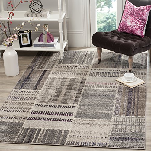 SAFAVIEH Boho Chic Teppich für Wohnzimmer, Esszimmer, Schlafzimmer - Monaco Collection, Kurzer Flor, Grau und Multi, 155 X 231 cm von Safavieh