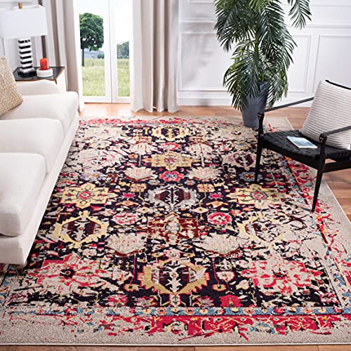 SAFAVIEH Boho Chic Teppich für Wohnzimmer, Esszimmer, Schlafzimmer - Monaco Collection, Kurzer Flor, Grau und Multi, 201 X 279 cm von as - Schwabe