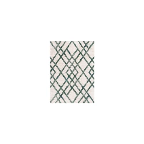 Safavieh Marokkanischer Zottel Teppich für Wohnzimmer, Esszimmer, Schlafzimmer - Berber Shag Collection, Kurzer Flor, Elfenbein, 244 X 305 cm von Safavieh