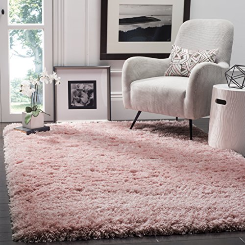 Safavieh PSG800P Teppich für Wohnzimmer, Esszimmer, Schlafzimmer-Polar Shag Collection, Kurzer Flor, Hell-Pink, 122 X 183 cm, Polypropylen (PP), Hellrosa Farbe von Safavieh