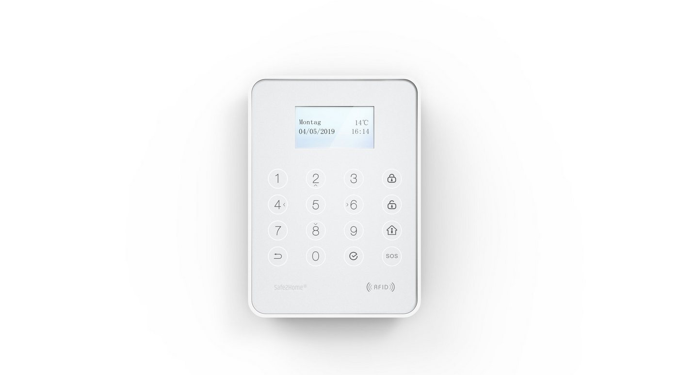 Safe2Home Für Funk Alarmanlage Serie SP310 – Bedienteil mit RFID Reader Alarmanlage (Tasten/Bedienfeld) von Safe2Home
