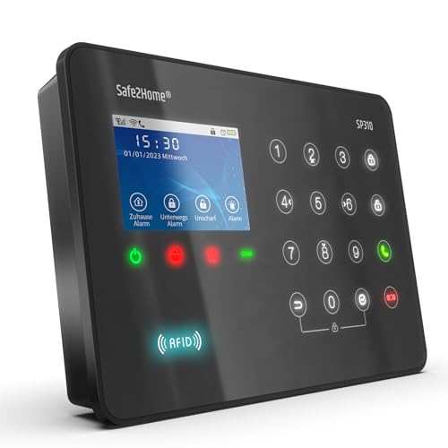 Safe2Home SP310 Basis Funk Alarmanlagen Zentrale mit Sabotageschutz – WiFi/GSM/SMS Alarmierung von Safe2Home