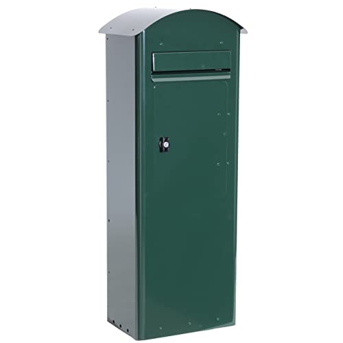 Standbriefkasten Safepost 70-5 grün (RAL 6009) Combibriefkasten racinggreen Entnahme vorn oder hinten freistehender Postkasten von Safepost