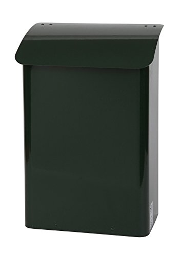 Wand-Briefkasten Safepost 14 grün (RAL 6009) racinggreen Sicherheits-Briefkasten mit doppeltem Dach Aufputz-Postkasten von Safepost
