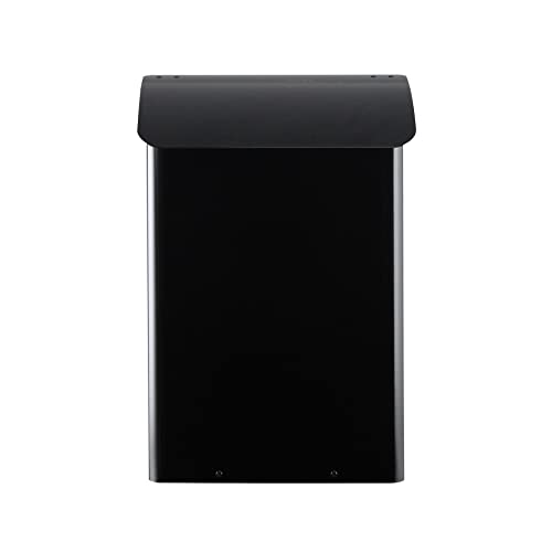 Wand-Briefkasten Safepost 14 schwarz (RAL 9005) Sicherheits-Briefkasten mit doppeltem Dach Aufputz-Postkasten von Safepost