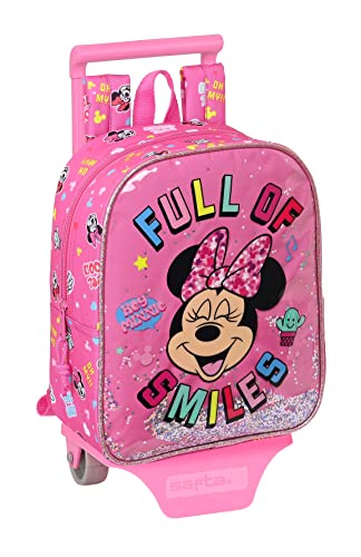 Minnie Mouse Lucky Safta Kindergarten-Rucksack mit Trolley, 220 x 100 x 270 mm, Rosa, Einheitsgröße von safta