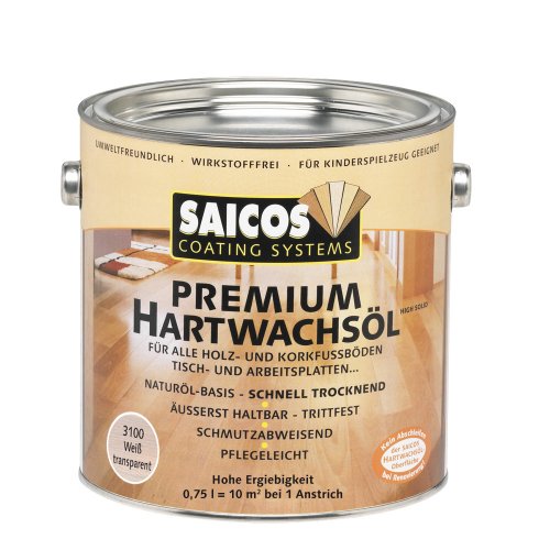 Saicos Colour GmbH 300 3100 Premium Hartwachsöl, Weiss, 0,75 Liter von Saicos