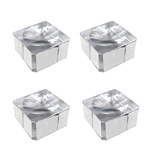 Saijer Kristall Ständer, 4 Stück Klare Quadrat mit Konkav Stand Kristallständer für Kristallklare Kugeln (2.5cm) von Saijer