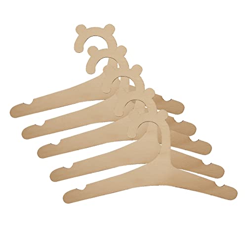 Babykleiderbügel Set, 5 Stück Kinderkleiderbügel Kleiderbügel Kinder Babykleiderbügel Holz-Kleiderbügel Hangers Aufbewahrung für Kleiderschrank Schrank Kleidung, Natürliches Holz von Saitedudu