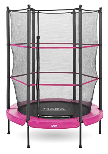 Salta Junior - Trampolin mit Sicherheitsnetz - ø140cm - Rund - Schwarz/Pink (Pink) von Salta