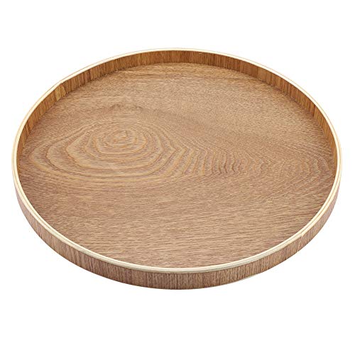 Samfox Tee Tablett, Holzplatte Bambus Runde Serviertablett für Tee-Set Obst Süßigkeiten Lebensmittel Home Decoration(30cm) von Samfox