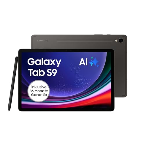 Samsung Galaxy Tab S9 AI-Android-Tablet, Wi-Fi, 128 GB / 8 GB RAM, MicroSD-Kartenslot, Inkl. S Pen, Simlockfrei ohne Vertrag, Graphit, Inkl. 36 Monate Herstellergarantie [Exklusiv bei Amazon] von Samsung