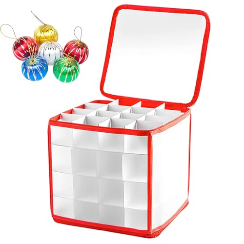 Ornament Aufbewahrung - Weihnachten Aufbewahrungsbox - 64 Trennfächer für Kugeln Baumschmuck | Große Organizer-Tasche - Kugel-Aufbewahrungsbox Groß | Kugel-Aufbewahrungsbox von Samuliy