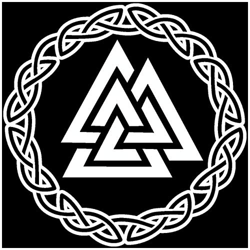 Samunshi® Aufkleber Valknut mit Knoten A Vikings Wikinger für Auto Motorrad in 11 Größen und 25 Farben (20x20cm weiß) von Samunshi