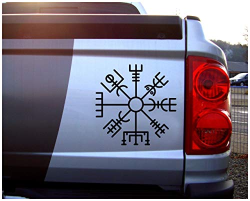 Samunshi® Aufkleber Vegvisir Vikings Wikinger für Auto Motorrad in 13 Größen und 25 Farben (20x20cm schwarz) von Samunshi