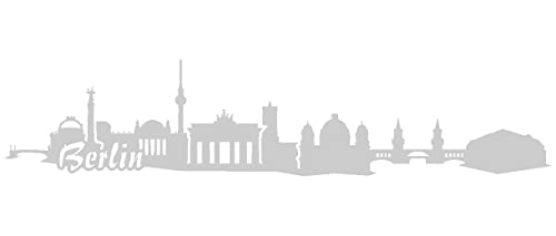 Samunshi® Berlin Skyline Aufkleber 20 x 4,3cm silbermetalleffekt von Samunshi