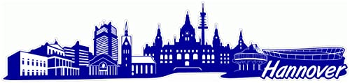 Samunshi® Hannover Skyline Aufkleber Sticker Autoaufkleber City Gedruckt - 15x3,4cm brillantblau von Samunshi