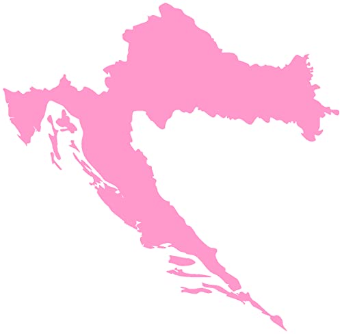 Samunshi® Kroatien Aufkleber in 7 Größen und 25 Farben (10x9,7cm Hellrosa) von Samunshi