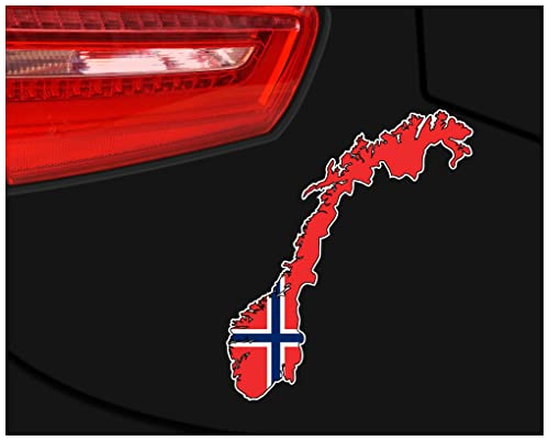 Samunshi® Norwegen Aufkleber Autoaufkleber in Nationalfarben Norge - 13x15cm von Samunshi