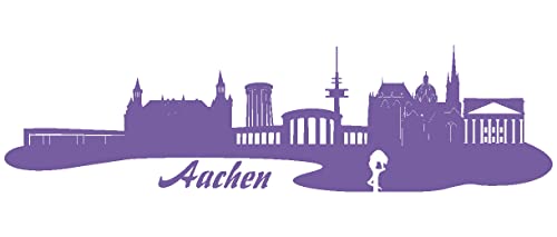 Samunshi® Wandtattoo Aachen Skyline Wandaufkleber 190 x 51cm lavendel von Samunshi