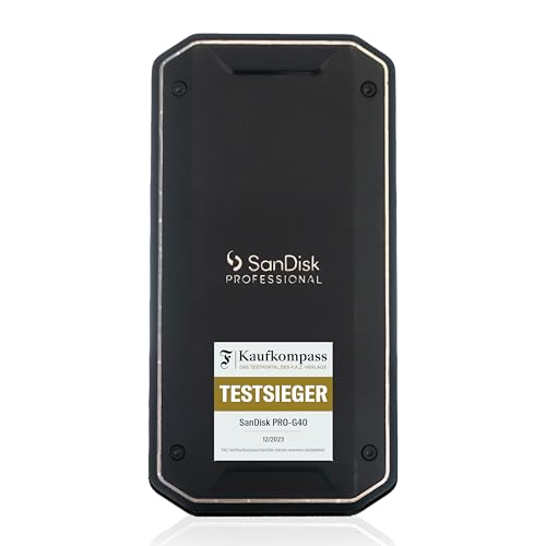 SanDisk® PROFESSIONAL PRO-G40™ SSD 1 TB (mobile SSD, robuste NVMe™ SSD mit Thunderbolt™ 3, USB-C™, bis zu 2.700 MB/s, IP68 Gehäuse, staub- und wasserbeständig) von SanDisk Professional