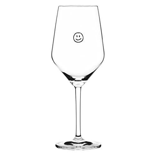 Sand & Soda 9500009 Modernes Weinglas mit trendigem Motiv Smiley, Geschenkbox – Made in Germany von Sand & Soda